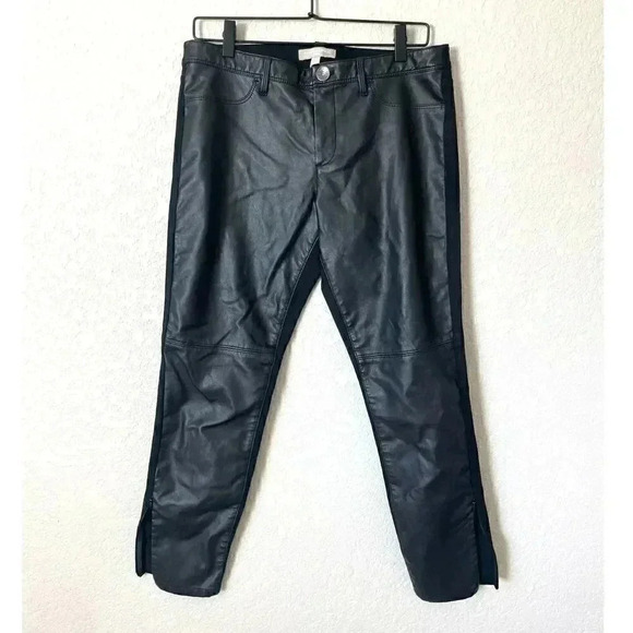Banana Republic Size 8 SLOAN-FIT FAUX-LEATHER FRONT SKINNY ANKLE PANT - Picture 1 of 9